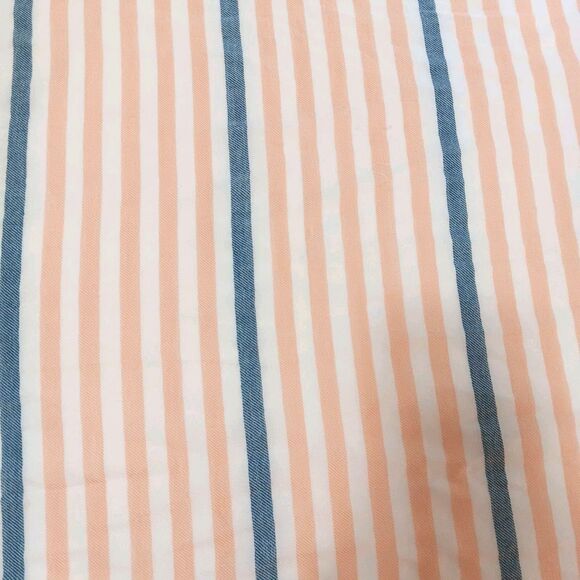 J Crew 100% Wool Scarf Striped Peach White Blue - Picture 3 of 11